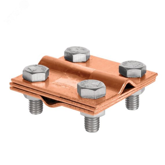 Зажим крестовидный прут-прут (3 пластины 57x57мм) Cu PROxima EKF lp-55758-cu