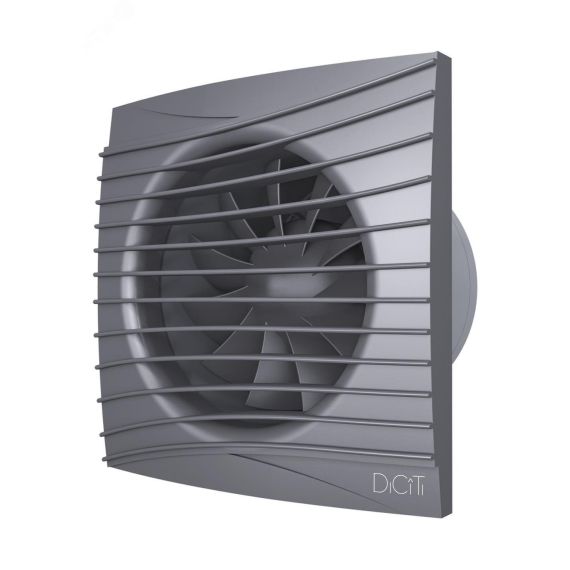 Вентилятор осевой вытяжной с обратным клапаном D100 декоративный DiCiTi SILENT 4C Dark Gray metal