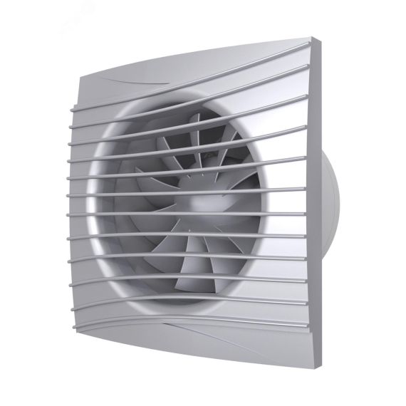 Вентилятор осевой вытяжной с обратным клапаном D100 декоративный DiCiTi SILENT 4C Gray metal