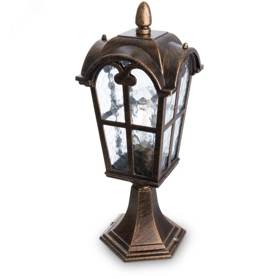 Светильник PL105 60W 230V E27 160*160*450 черное золото (на постамент 0,45м) FERON PL105 чер.зол.