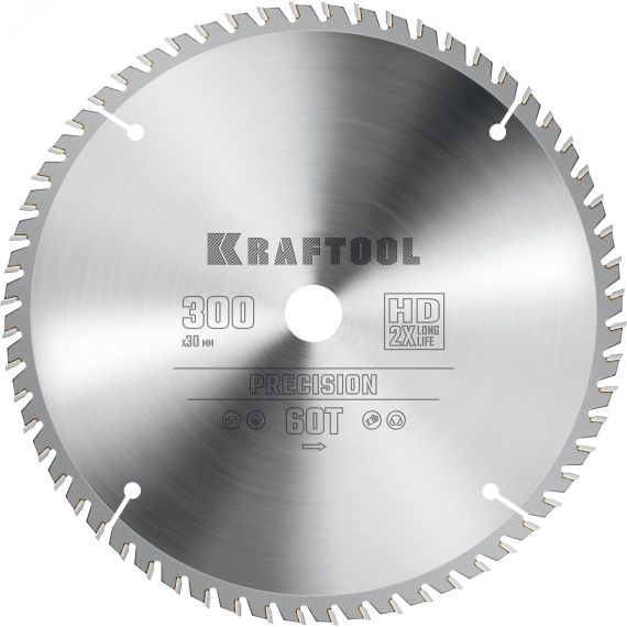 Диск пильный по дереву PRECISION 300х30мм 60Т KRAFTOOL 36952-300-30