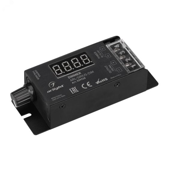 Диммер ARL-SIRIUS-DIM (12-24V, 1x25A, 2.4G) (ARL, IP20 Металл, 3 года) Arlight 029928