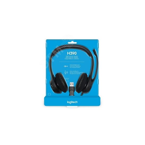 Гарнитура проводная, накладная H390, USB-A, черный Logitech 981-000803