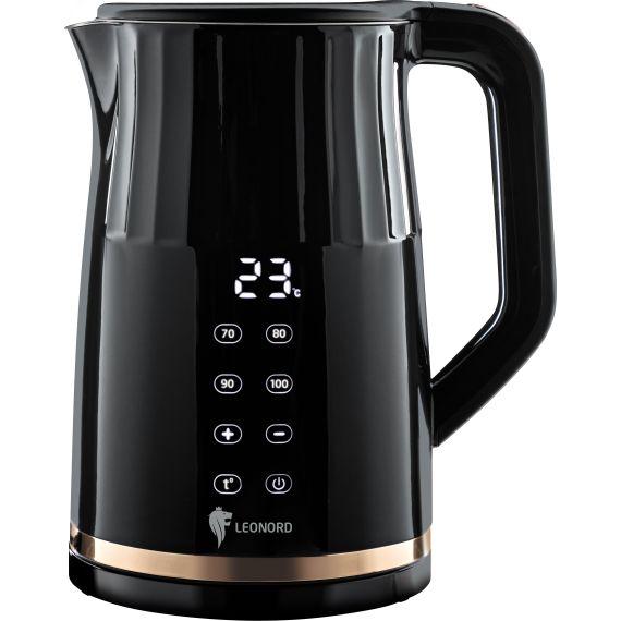 Чайник электрический LE-1510 на 1.7 л, цвет черный с золотым Leonord 106177
