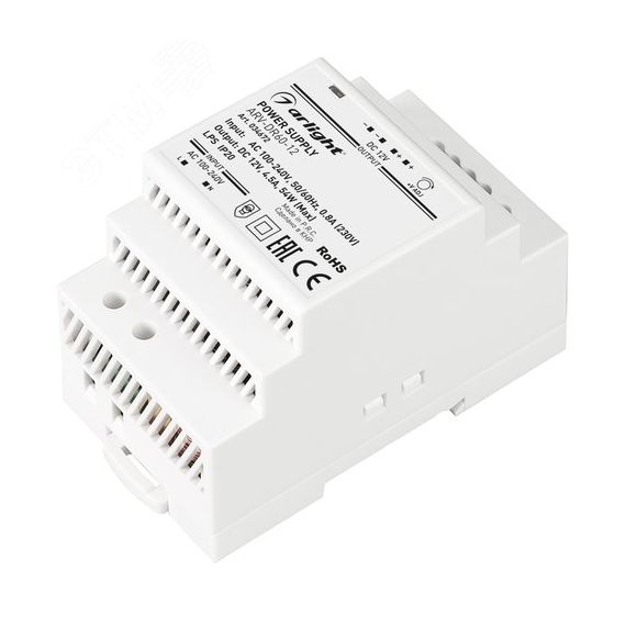 Блок питания ARV-DR60-12 (12V, 5A, 60W) (, IP20 DIN-рейка) Arlight 034672