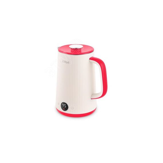 Чайник KT-6197-1, объем 1,7 л, мощность 1500 Вт, цвет бело-малиновый KITFORT КТ-6197-1