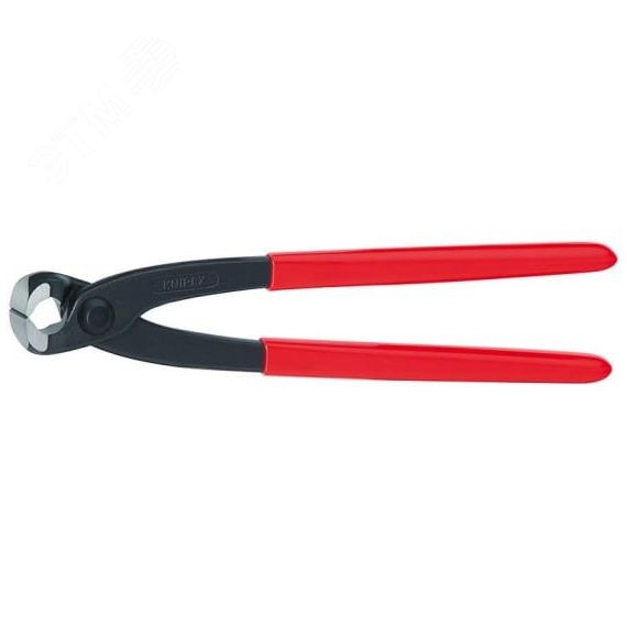 Клещи вязальные для арматурной сетки резка - проволока средней твердости 24мм твердая проволока 16мм режущая кромка 61 HRC / 25мм L=250мм черные облив Knipex KN-9901250