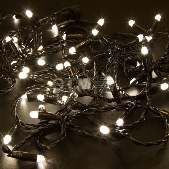 Гирлянда Нить 10 м, с эффектом мерцания, черный ПВХ, 24В, тёплый белый Neon-Night 305-246