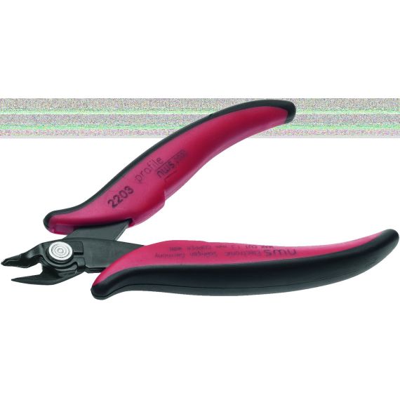 Бокорезы для электроники 128 мм (загнутые, без фаски до 1,6 мм с зажимом для провол.) NWS 2203-128