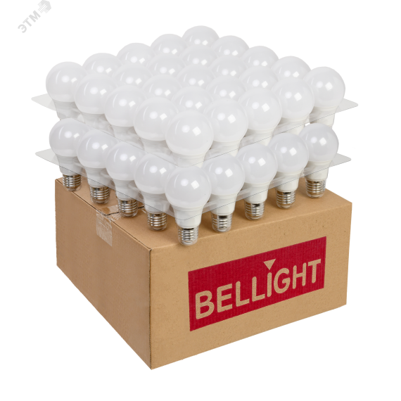 Лампа светодиодная LED-12Вт A60 220V E27 1020Лм 3000К РФ (50 шт./упак.) BELLIGHT 44325688