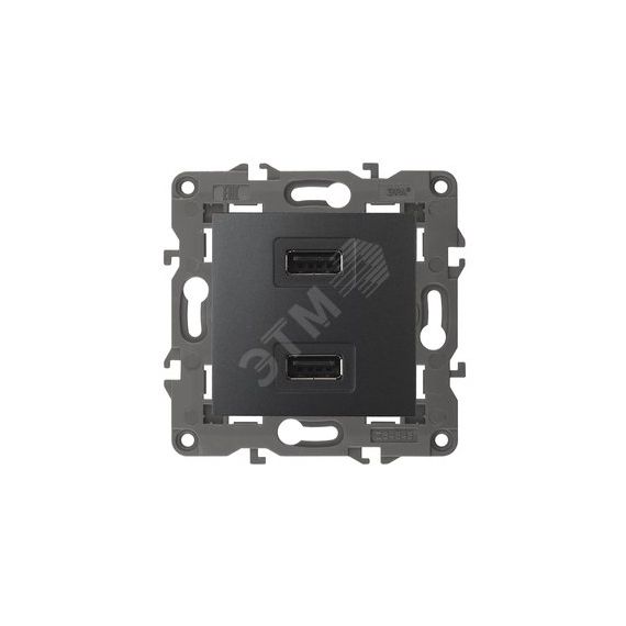 Устройство зарядное USB, 5В-2100мА, Эра Elegance, антрацит, 14-4110-05 ЭРА Б0034373