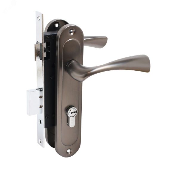 Замок врезной БУЛАТ ЗВ4-1.70.03.03 НОМОС графит  5 перф.кл. с/руч ПТК 13977