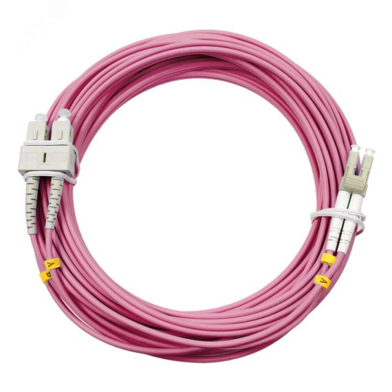 Шнур оптический duplex 25м LC-SC 50/125 мм OM4 LSZH Cabeus FOP-50-OM4-LC-SC-25m