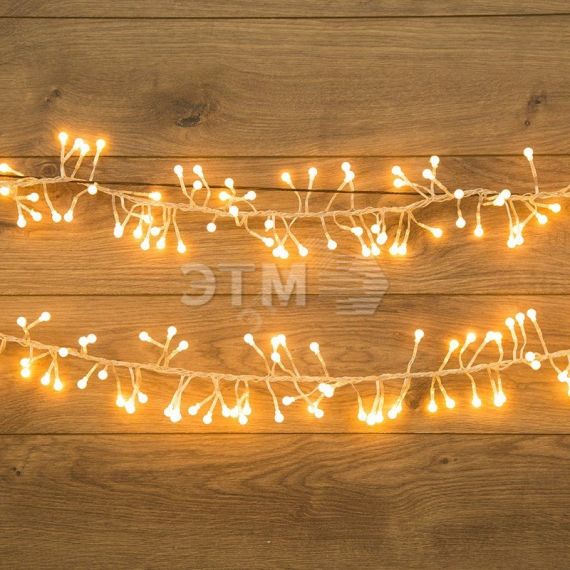 Гирлянда Мишура LED 3 м прозрачный ПВХ, 288 диодов, тёплый белый Neon-Night 303-606