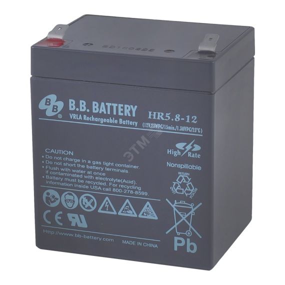 Аккумулятор 12В 5.8Ач B.B.Battery HR 5,8-12
