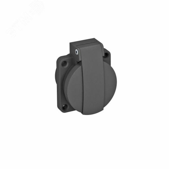 Розетка силовая 0° с крышкой, IP44, 16А, 250В (для блока питания VH 50x61 мм) черная OBO Bettermann ASD-D0 SW