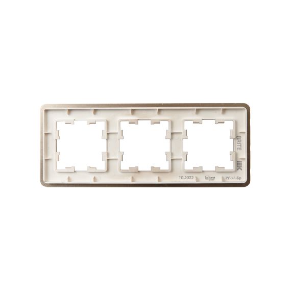 BRITE Рамка 3-местная РУ-3-1-Бр металл шампань RE AL IEK