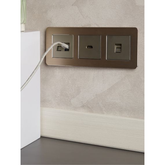 BRITE Рамка 3-местная РУ-3-1-Бр металл шампань RE AL IEK