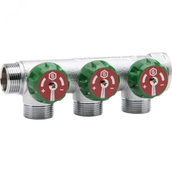 Коллектор распределительный 3/4' х 3 выхода 1/2' STOUT SMB-6850-341203