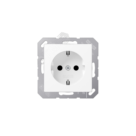Розетка SCHUKO 16A 250V с защитой от детей        термопласт белый матовый JUNG A1520BFKIWWM
