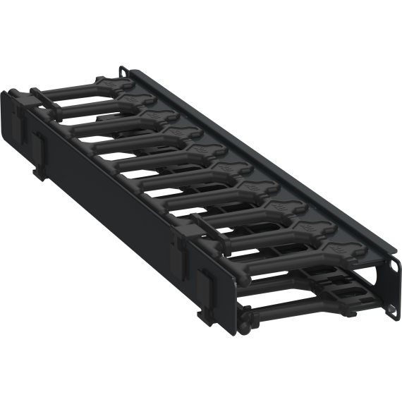 ITK Кабель-органайзер горизонтальный 19" 1U черный РФ