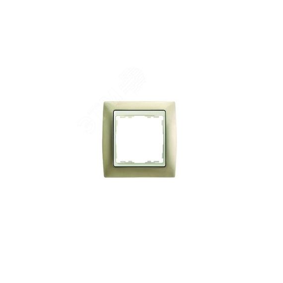 Рамка на 2 поста, S82, шампань матовая - сл.кость Simon 82724-34