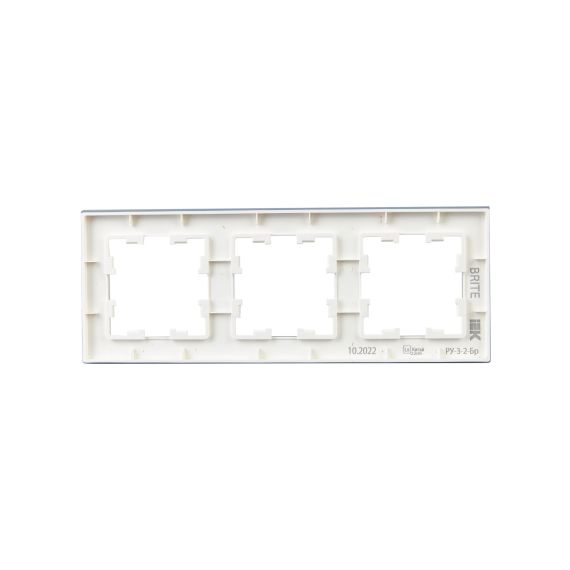 BRITE Рамка 3-местная РУ-3-2-Бр стекло белый матовый IEK