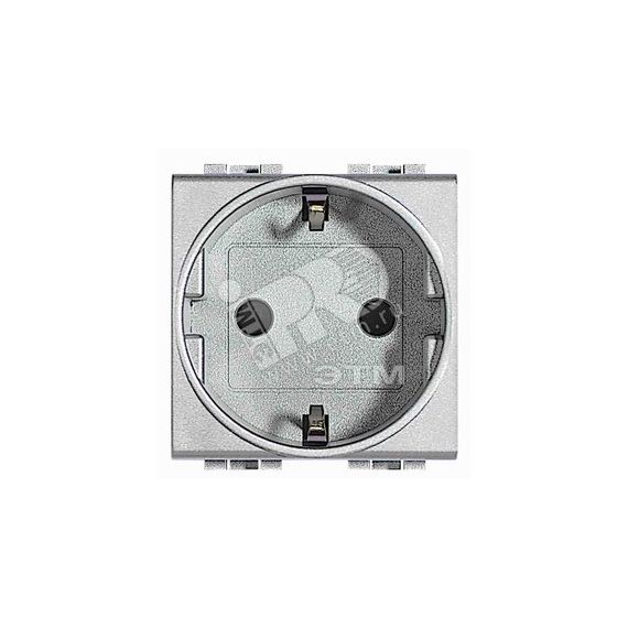 LivingLight Розетка силовая 2К+З с автоматическими клеммами алюминий BTicino NT4141AN