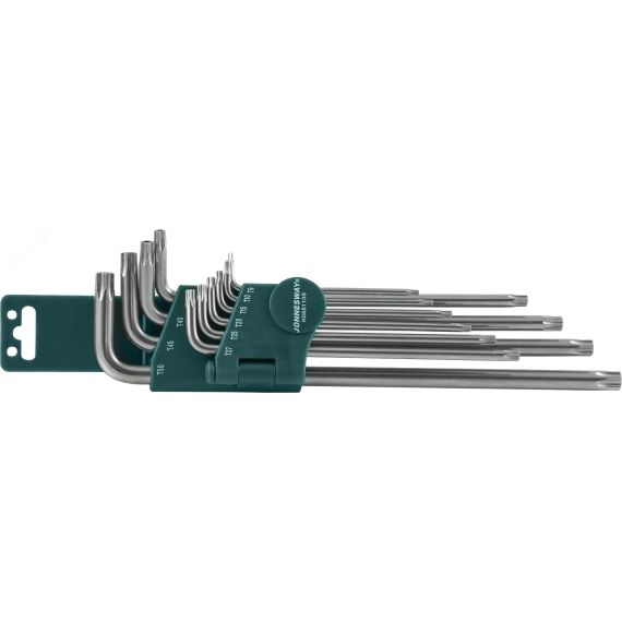 Набор ключей торцевых TORX® удлиненных с центрированным штифтом Т9-50, 10 предметов Jonnesway H08S110S