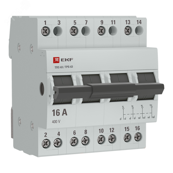 Трехпозиционный переключатель ТПС-63 4P 16А PROxima EKF TPS416