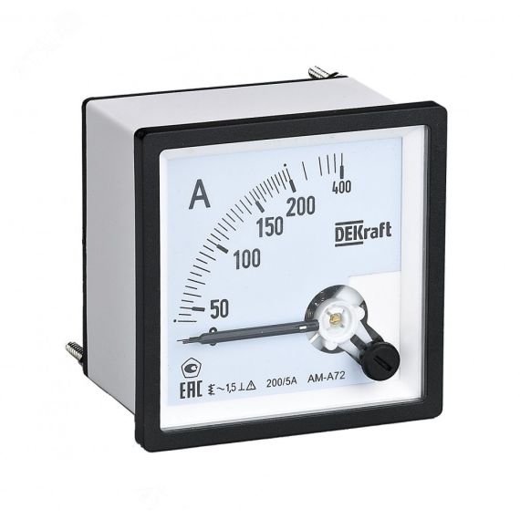 Амперметр аналоговый 5А AC 96х96мм КТ 1,5 прям. подкл. SE (Dekraft) 50222DEK