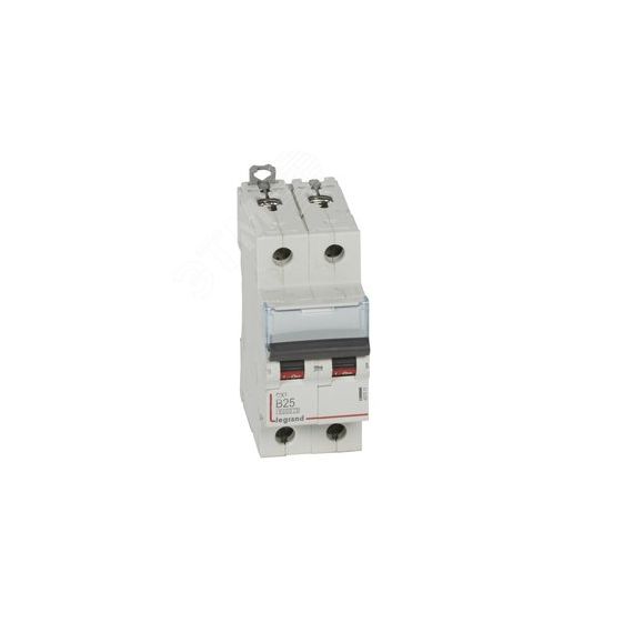 Выключатель автоматический двухполюсный 25А B DX3 6kA/10kA LEGRAND 407511