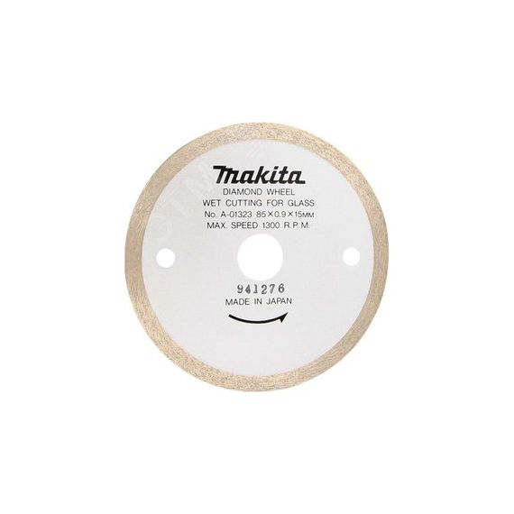 Диск алмазный сплошной по стеклу 85x15x0,9x4 мм (мокрый рез) Makita A-01323