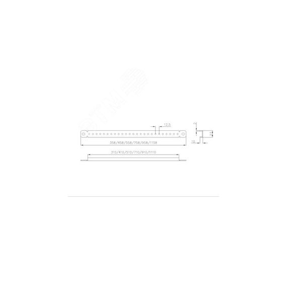 Перемычка монтажная для шкафов EMS ширина/глубина 500 мм Elbox EMS-JM-500