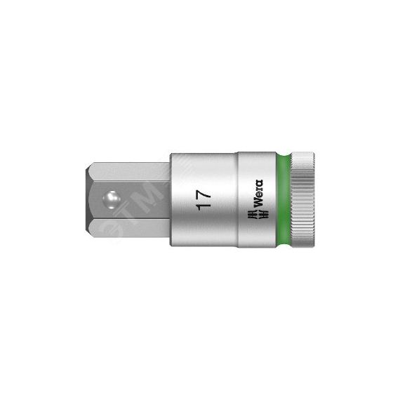 Головка торцевая со вставкой под внутренний шестигранник 8740 C Hex-Plus HF Zyklop DR 1/2 с фиксацией крепежа 17 x 60 мм WERA WE-003828