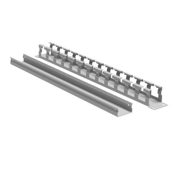 Организатор кабельный с крыш/отв 19&quot; 1U, 40 мм RAL7035