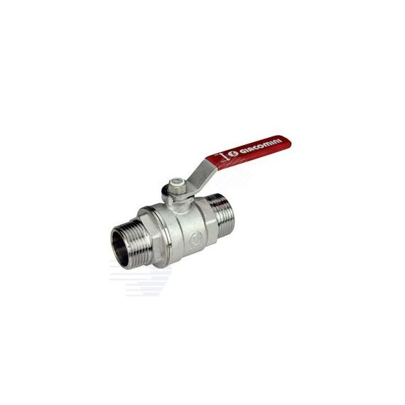 Кран шаровой хромированный R253DL Ду 32 1 1/4' Ру35 НР рычаг красный Giacomini R253LX006