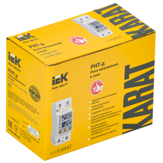 Реле напряжения и тока РНТ-д однофазное 36мм 32А IEK