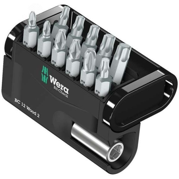 Набор бит с битодержателем Bit-Check 12 Wood 2 для работ по дереву 12 предметов WERA WE-057422