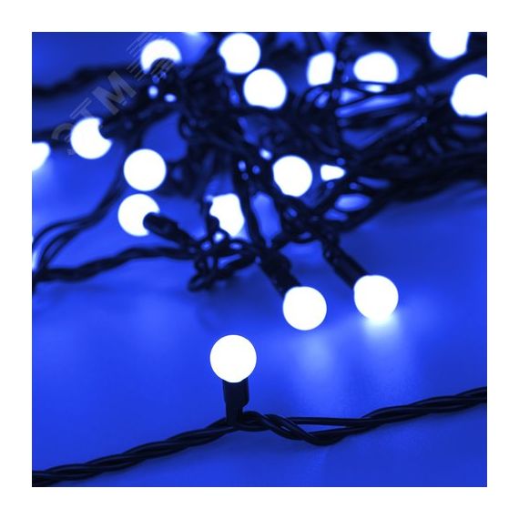 Гирлянда светодиодная декоративная ARD-BALL-CLASSIC-D13-5000-BLACK-50LED BLUE (230V, 3.5W) (ARDCL, IP65) Arlight 025564