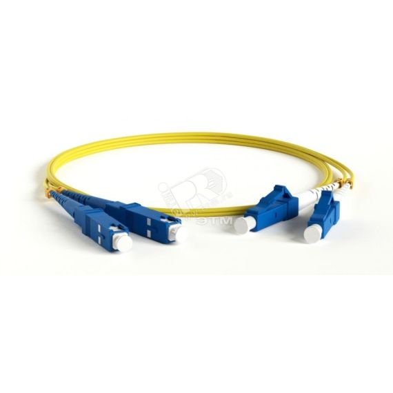 Патч-корд волоконно-оптический (шнур) SM 9/125 (OS2) LC/UPC-SC/UPC 2мм duplex LSZH (50м) Hyperline 240124