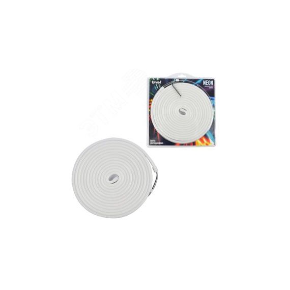 Светодиодная гибкая герметичная лента. NEON ULS-N03-2835-100LED/m-8мм-IP67-DC12V-11W/m-5м-6500K катушка 5м в блистере дневной 6500K Uniel UL-00009095