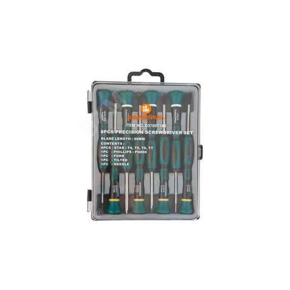 Набор отверток для точной механики TORX®, 50 мм, 8 предметов Jonnesway D3750T18S