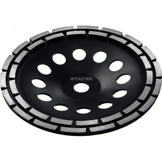 Чашка двухрядная алмазная шлифовальная d 230 мм Double STAYER 33381-230_z02
