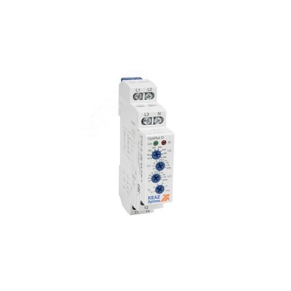 Реле контроля фаз OptiRel D PHS-3-1M-05-PP-1 повышенного/пониженного асимметрии 3Ф 1СО КЭАЗ 331990