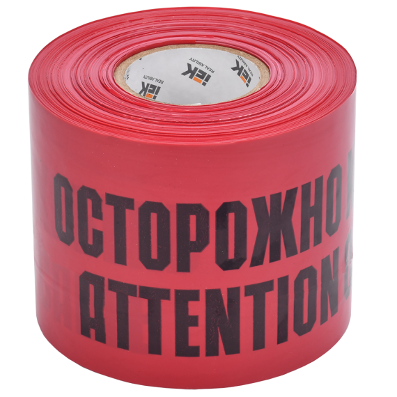 Лента сигнальная ЛСЭ-300 "Осторожно кабель" (300мм-200мкм) 100м IEK
