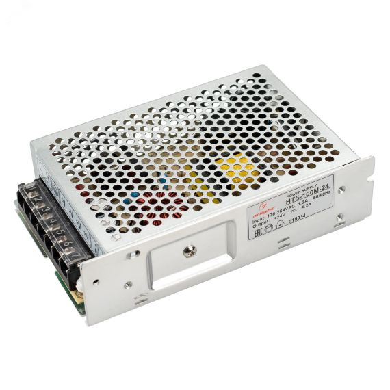 Блок питания HTS-100M-24 (24V, 4.2A, 100W) (ARL, IP20 Сетка, 3 года) Arlight 015034