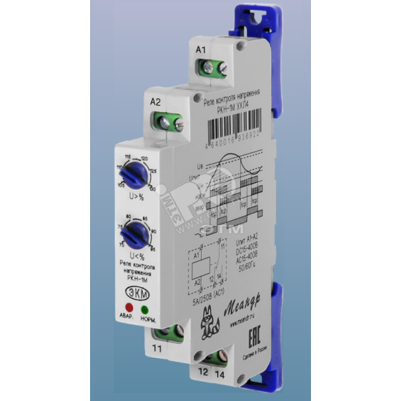 Реле контроля напряжения РКН-1М УХЛ4 AC/DC 24-240ВУХЛ4 Меандр АО 4640016936922