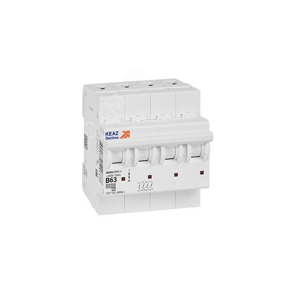 Выключатель автоматический четырехполюсный 63А B 4,5кА AC OptiDin BM63-4B63-4,5-УХЛ3 КЭАЗ 329534