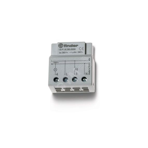 Реле электронное шаговое, 1NO 10A, питание 230В АC, монтаж в коробке, степень защиты IP20 FINDER 13.91.8.230.0000